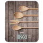 Laica Báscula de Cocina Electrónica KS5010, Máximo 10 kg, Diseño Cucharas Madera